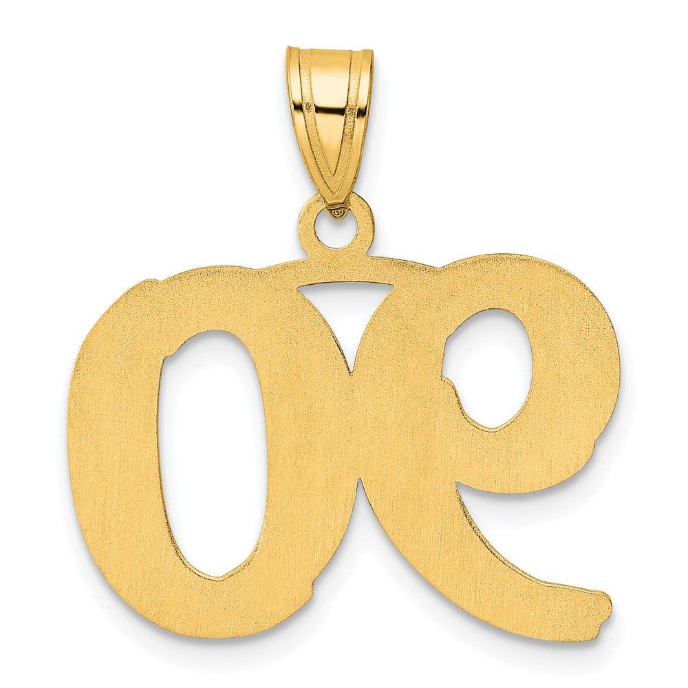 14k Yellow Gold Polished Etched Number 90 Pendant