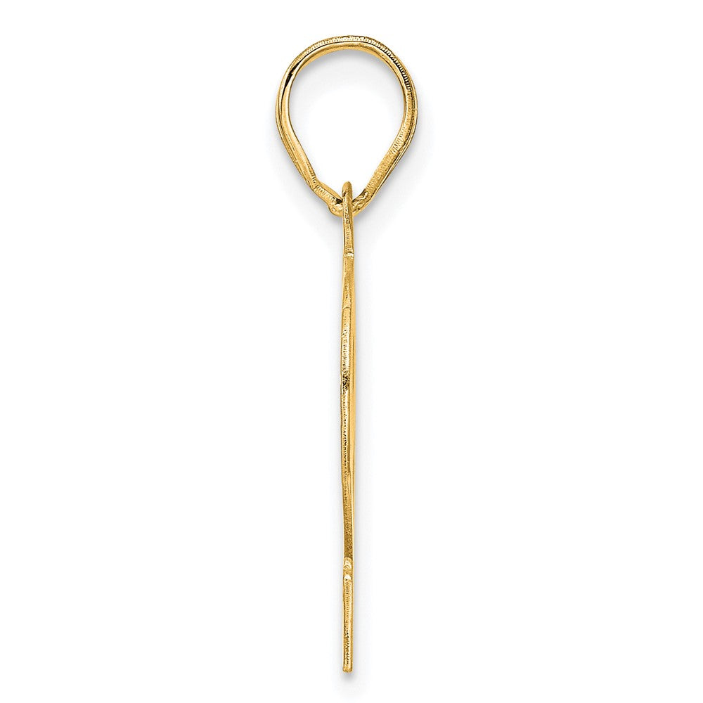 14k Yellow Gold Polished Etched Number 92 Pendant