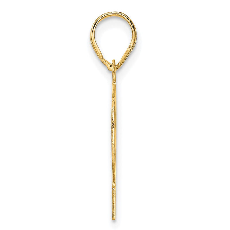 14k Yellow Gold Polished Etched Number 92 Pendant