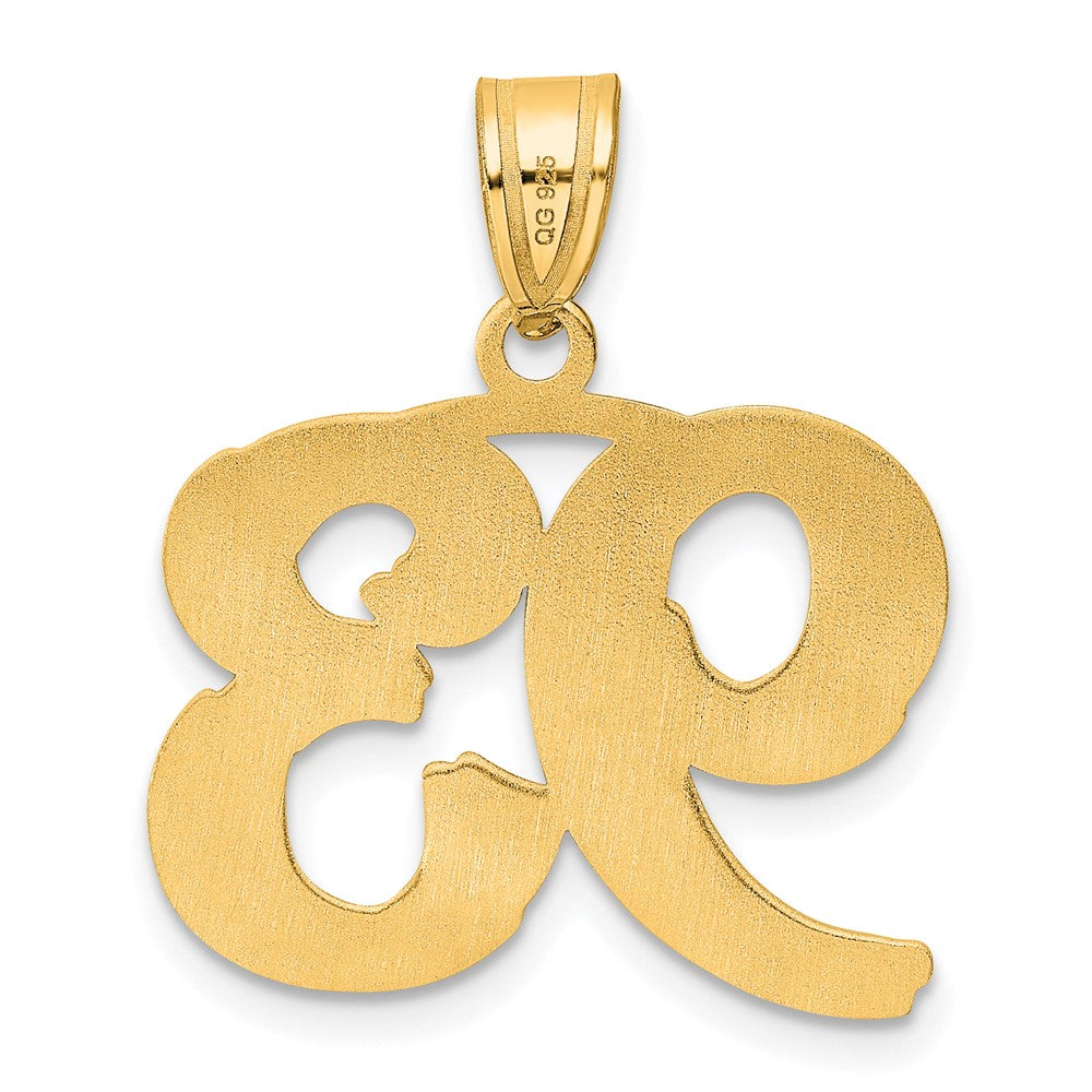 14k Yellow Gold Polished Etched Number 93 Pendant