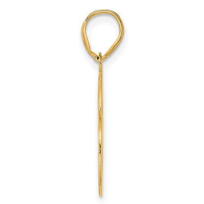 14k Yellow Gold Polished Etched Number 96 Pendant