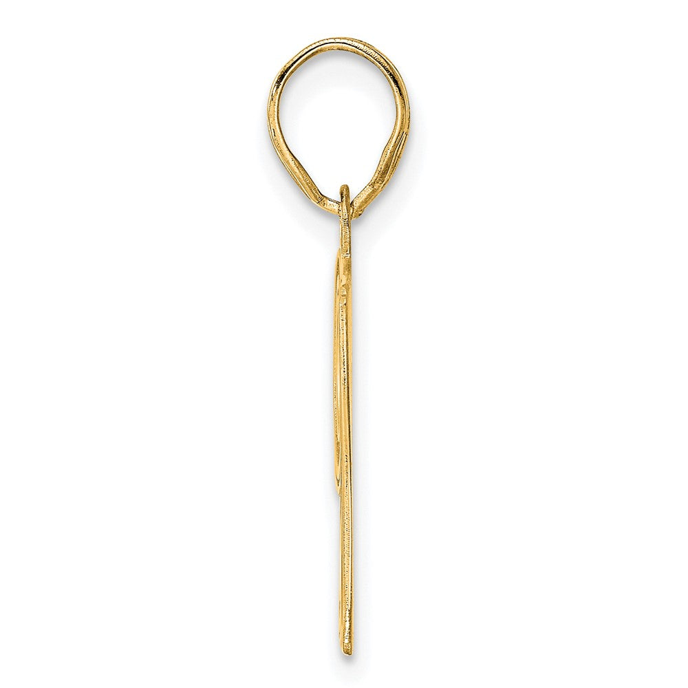 14k Yellow Gold Polished Etched Number 97 Pendant