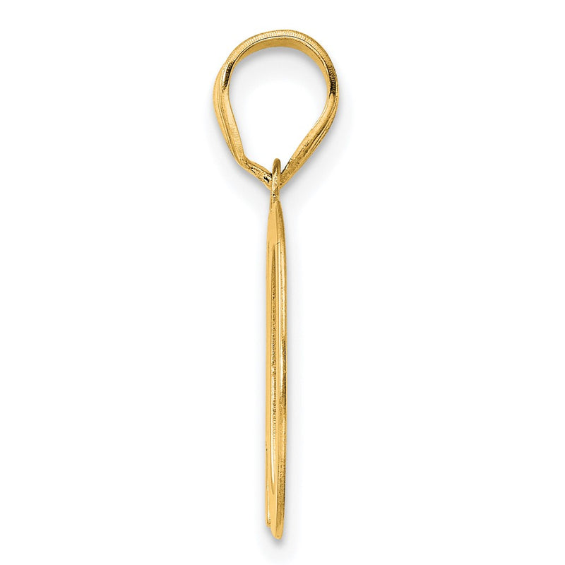 14k Yellow Gold Polished Number 10 Pendant