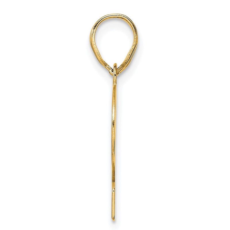 14k Yellow Gold Polished Number 12 Pendant