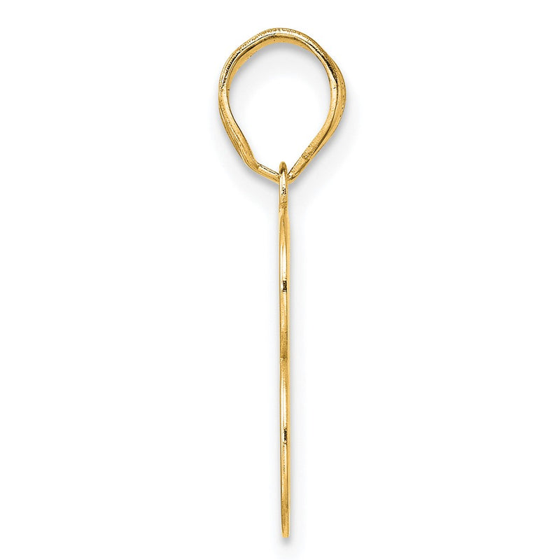 14k Yellow Gold Polished Number 13 Pendant