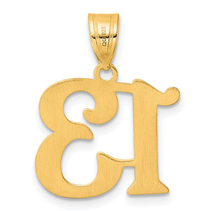 14k Yellow Gold Polished Number 13 Pendant