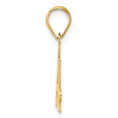 14k Yellow Gold Polished Number 14 Pendant