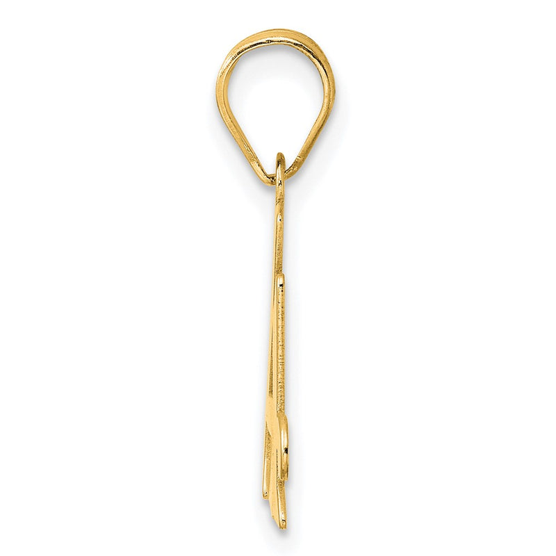 14k Yellow Gold Polished Number 14 Pendant