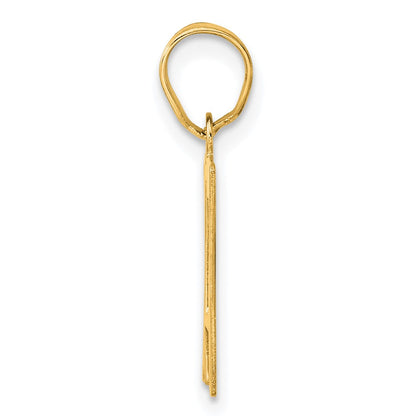 14k Yellow Gold Polished Number 17 Pendant
