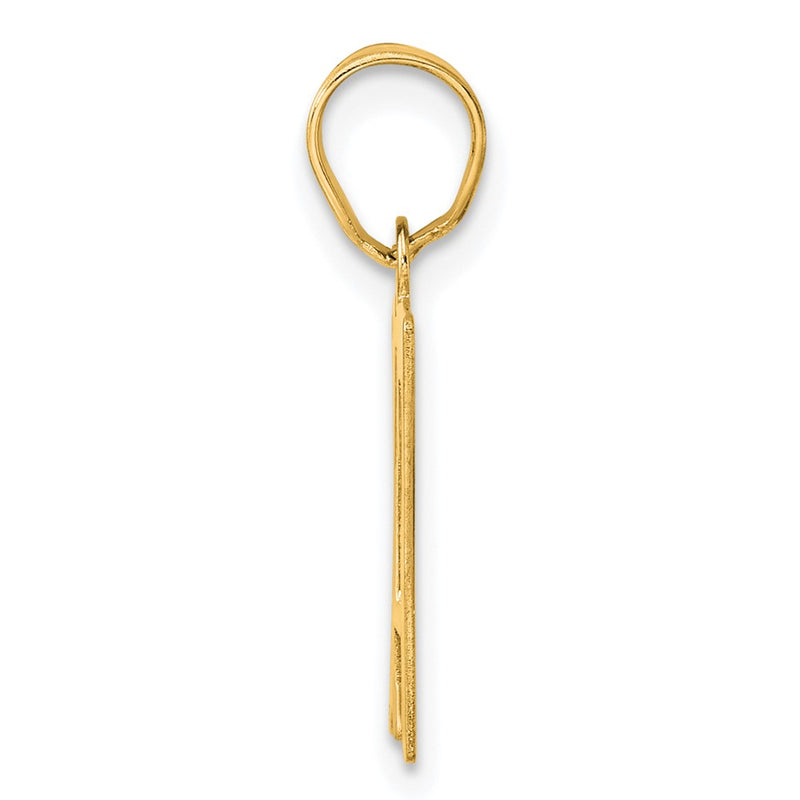 14k Yellow Gold Polished Number 17 Pendant