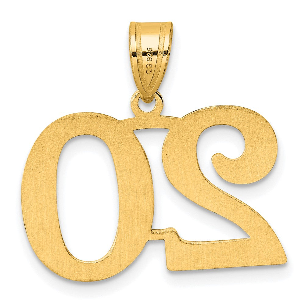 14k Yellow Gold Polished Number 20 Pendant