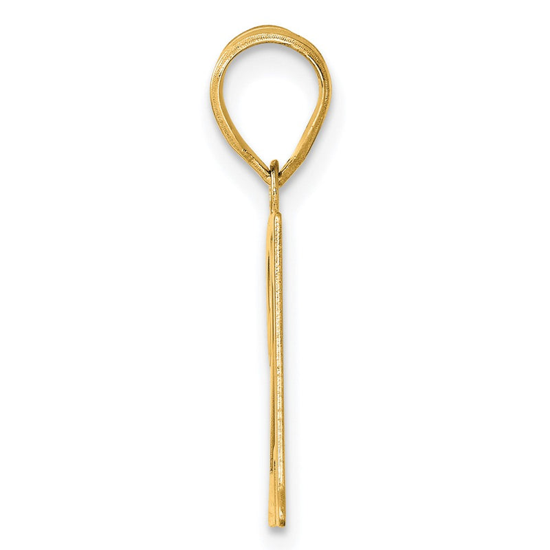 14k Yellow Gold Polished Number 21 Pendant