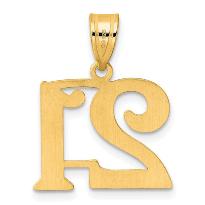 14k Yellow Gold Polished Number 21 Pendant