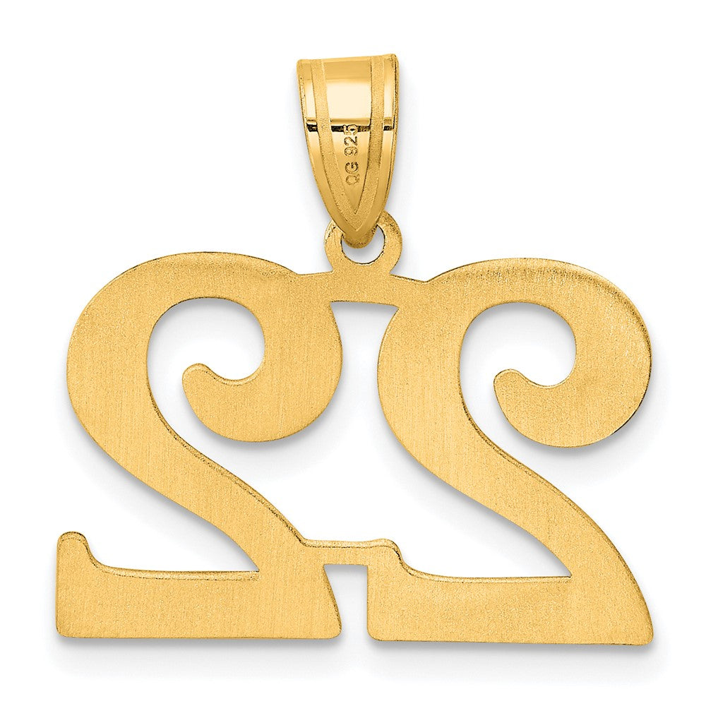 14k Yellow Gold Polished Number 22 Pendant