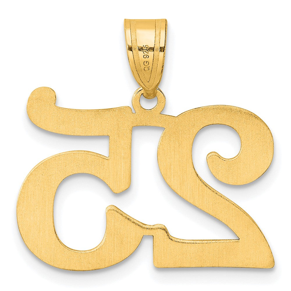 14k Yellow Gold Polished Number 25 Pendant