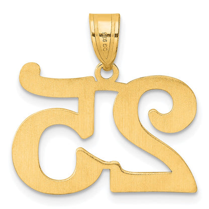 14k Yellow Gold Polished Number 25 Pendant