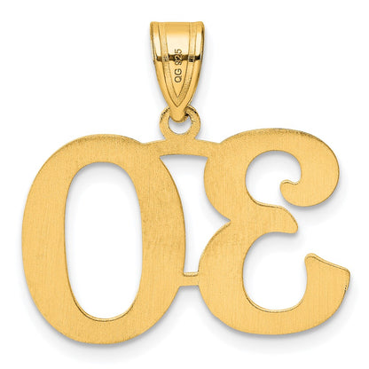 14k Yellow Gold Polished Number 30 Pendant
