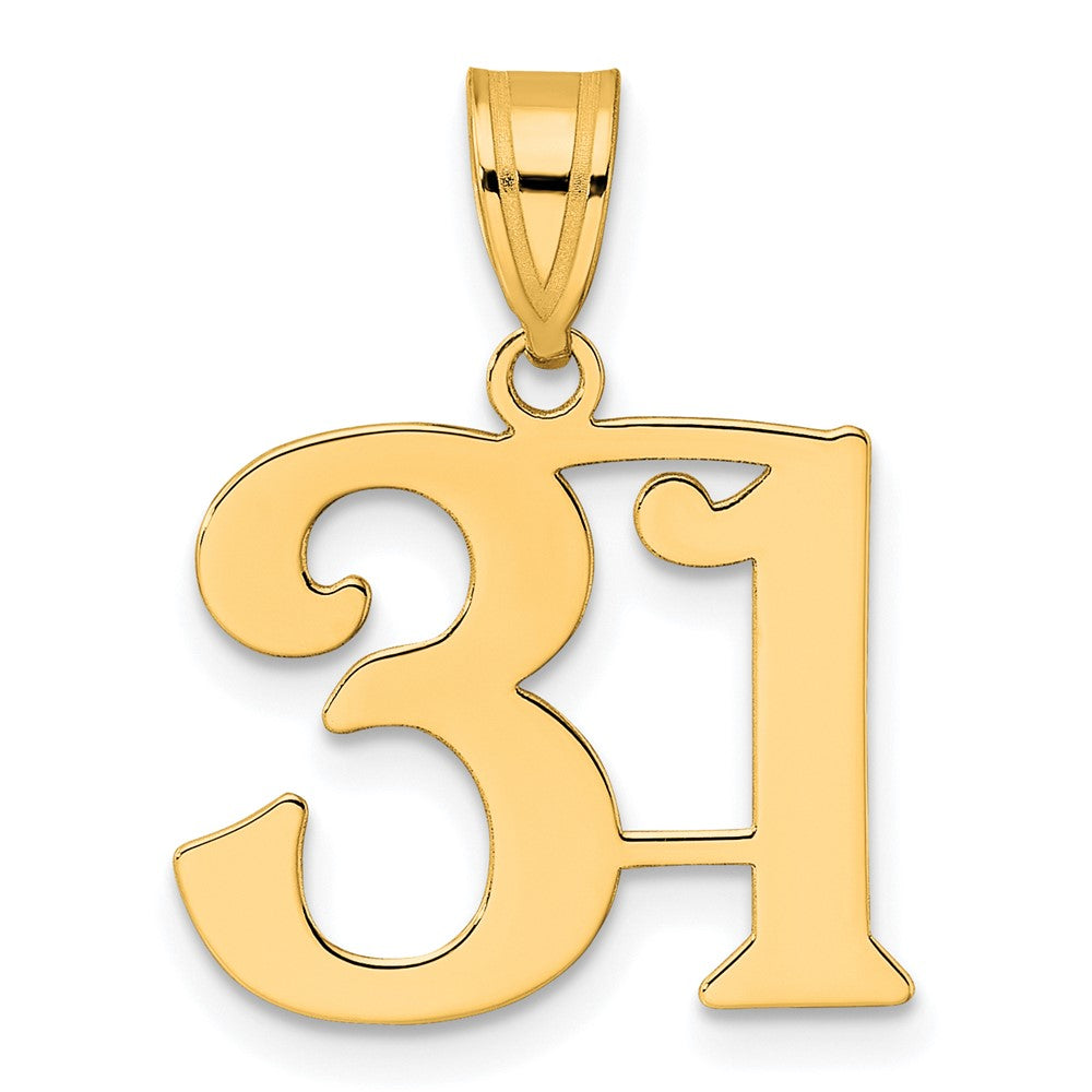 14k Yellow Gold Polished Number 31 Pendant