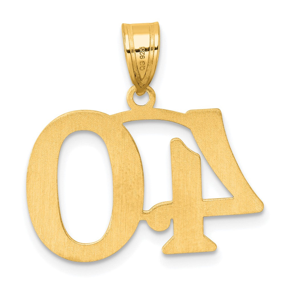 14k Yellow Gold Polished Number 40 Pendant