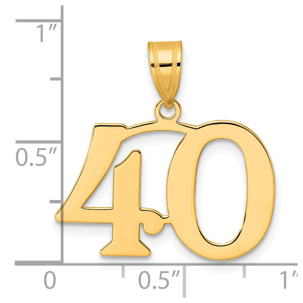 14k Yellow Gold Polished Number 40 Pendant