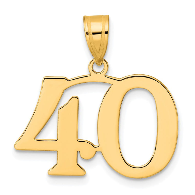14k Yellow Gold Polished Number 40 Pendant