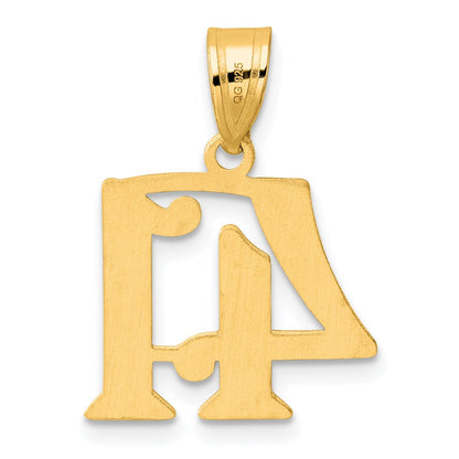 14k Yellow Gold Polished Number 41 Pendant