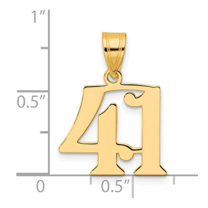 14k Yellow Gold Polished Number 41 Pendant