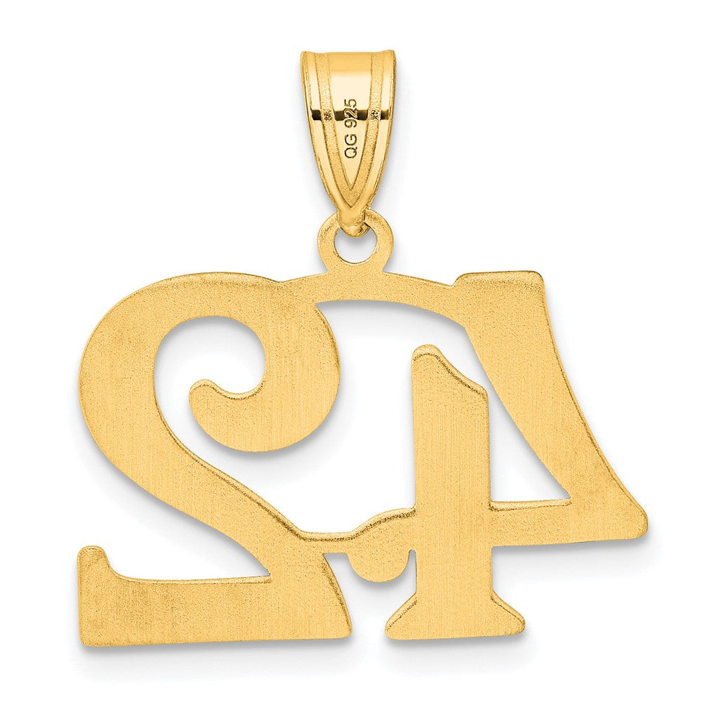14k Yellow Gold Polished Number 42 Pendant
