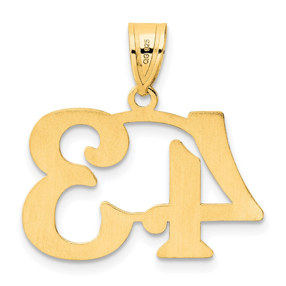 14k Yellow Gold Polished Number 43 Pendant