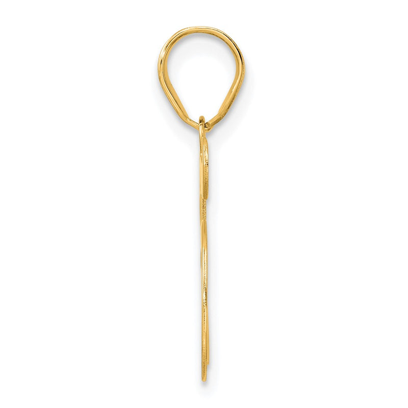 14k Yellow Gold Polished Number 45 Pendant