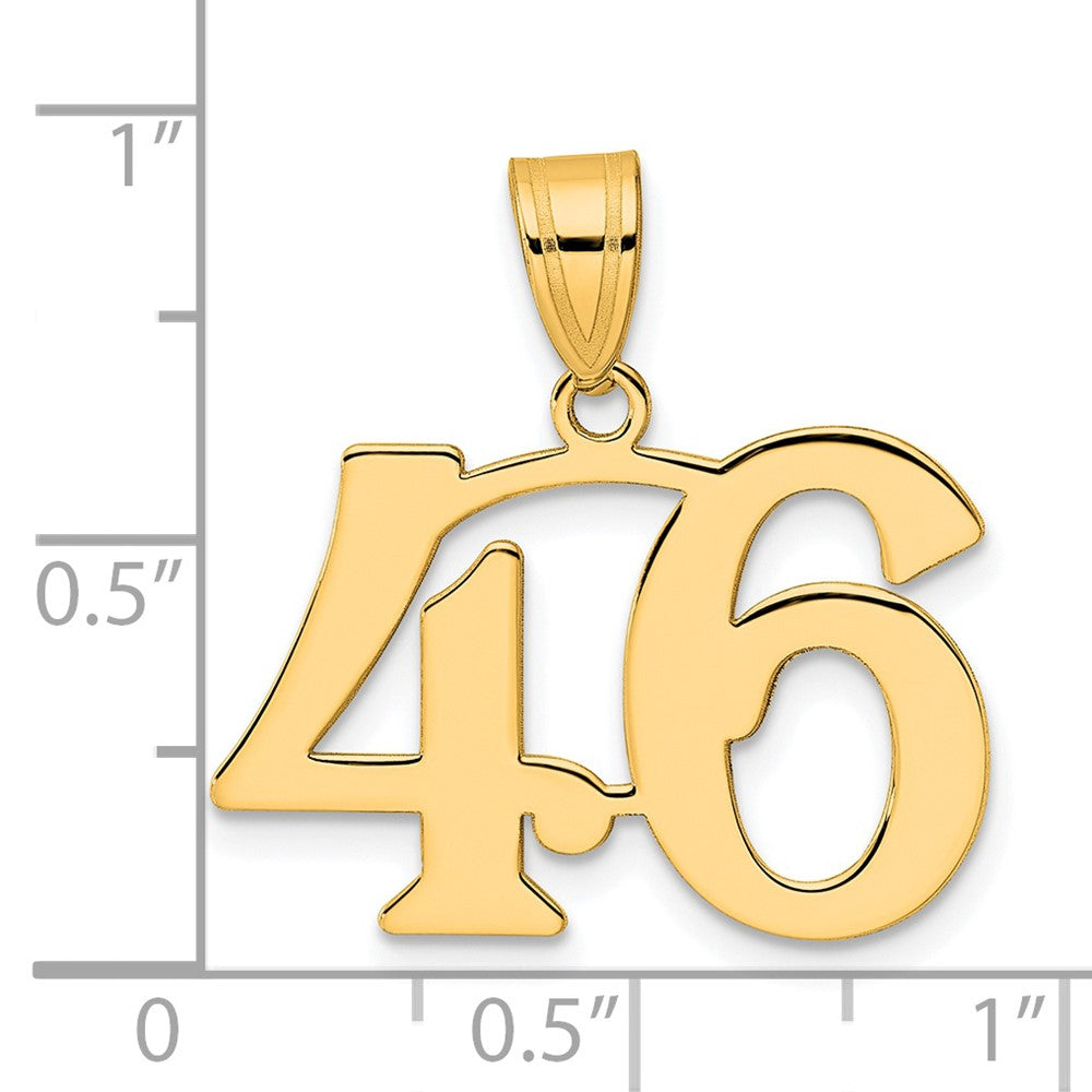 14k Yellow Gold Polished Number 46 Pendant
