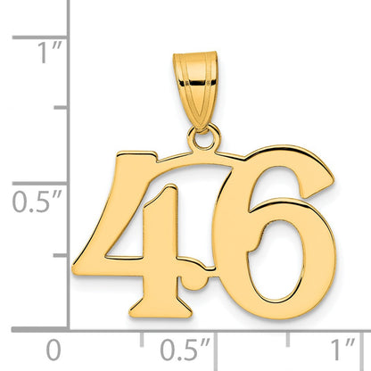 14k Yellow Gold Polished Number 46 Pendant