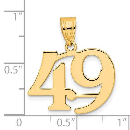 14k Yellow Gold Polished Number 49 Pendant