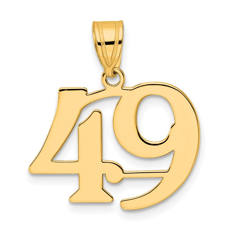 14k Yellow Gold Polished Number 49 Pendant