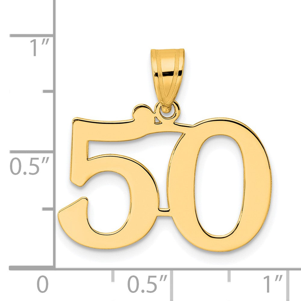 14k Yellow Gold Polished Number 50 Pendant