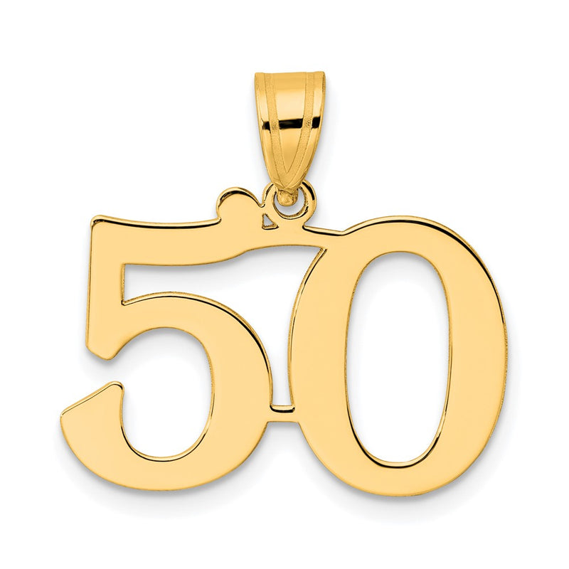 14k Yellow Gold Polished Number 50 Pendant