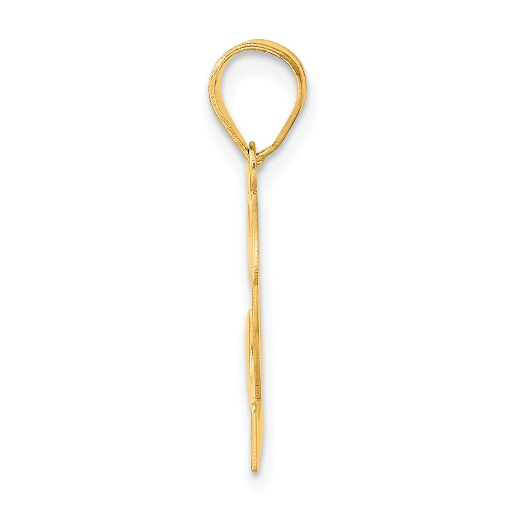 14k Yellow Gold Polished Number 52 Pendant