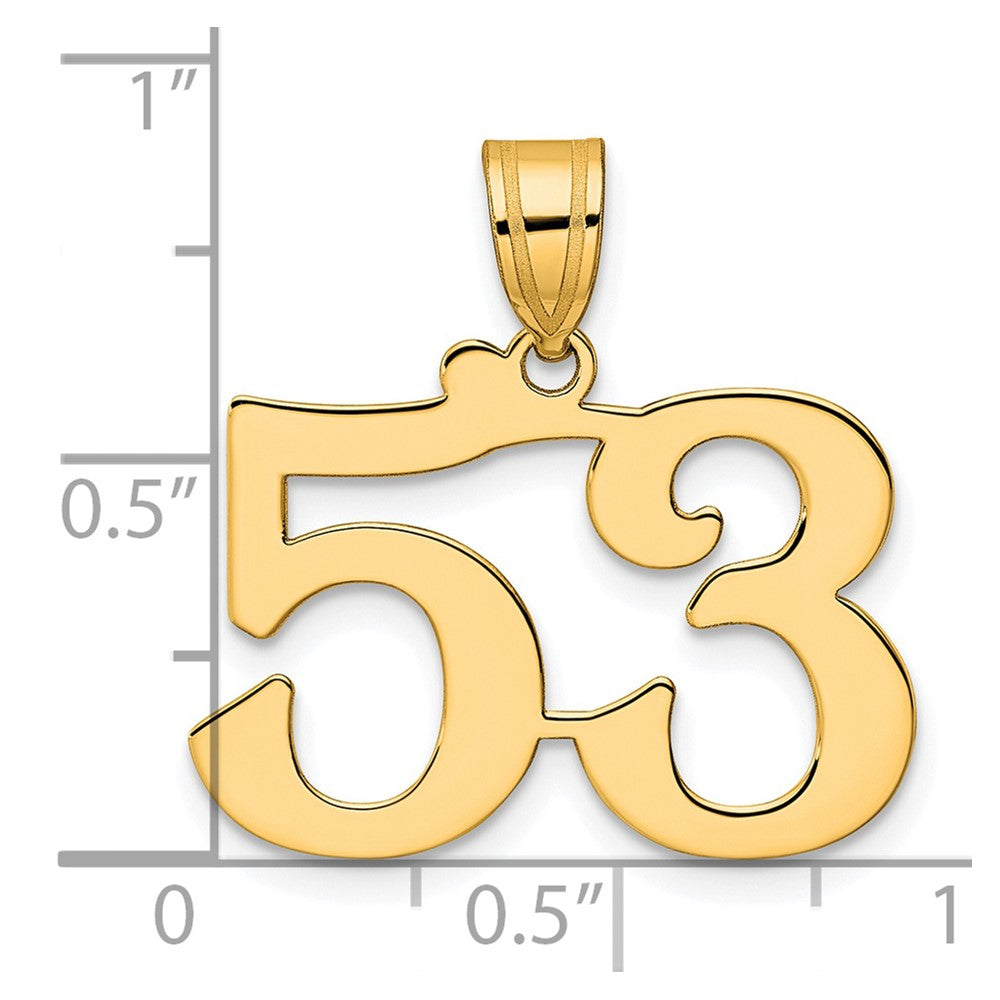 14k Yellow Gold Polished Number 53 Pendant