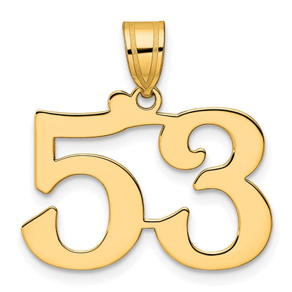 14k Yellow Gold Polished Number 53 Pendant