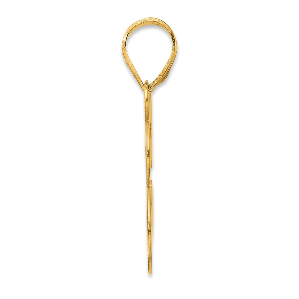 14k Yellow Gold Polished Number 58 Pendant