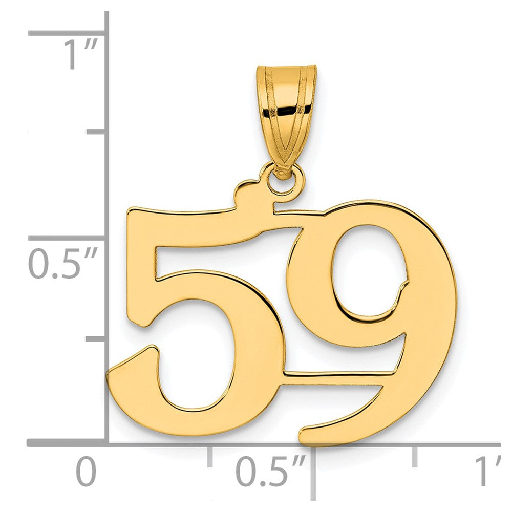 14k Yellow Gold Polished Number 59 Pendant