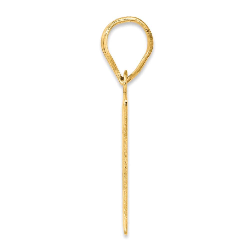 14k Yellow Gold Polished Number 61 Pendant