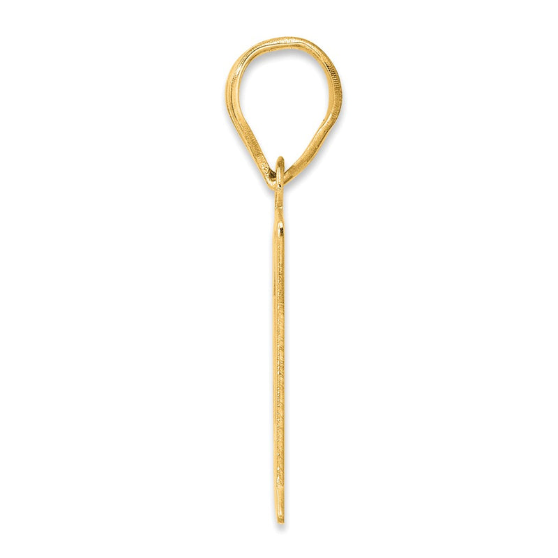 14k Yellow Gold Polished Number 61 Pendant