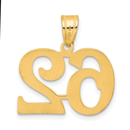 14k Yellow Gold Polished Number 62 Pendant