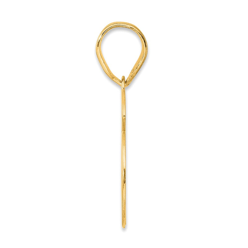 14k Yellow Gold Polished Number 66 Pendant