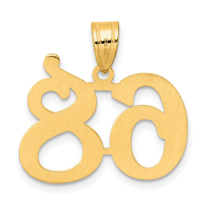 14k Yellow Gold Polished Number 68 Pendant