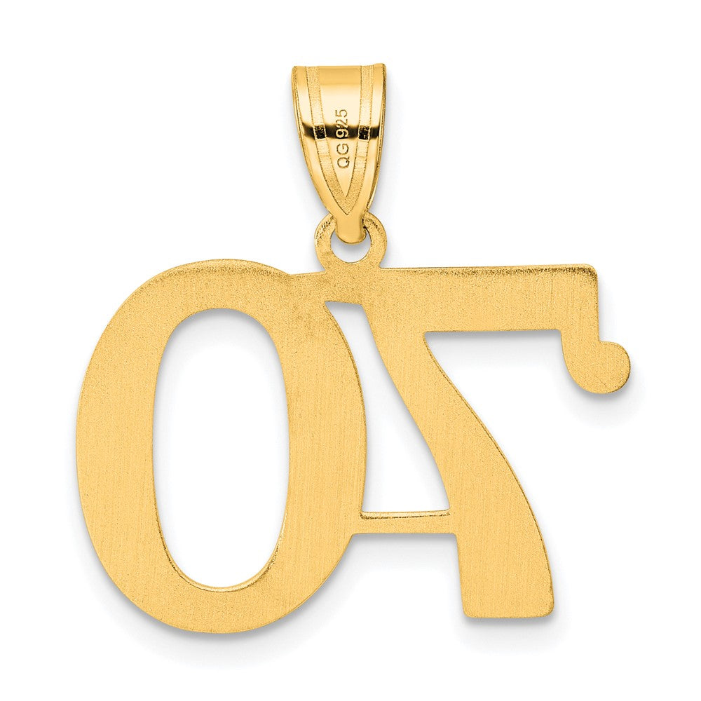 14k Yellow Gold Polished Number 70 Pendant