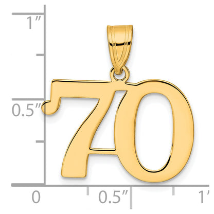 14k Yellow Gold Polished Number 70 Pendant