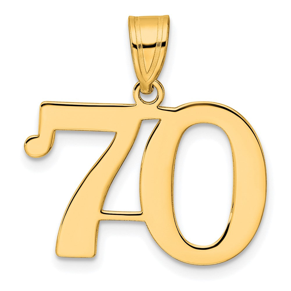 14k Yellow Gold Polished Number 70 Pendant