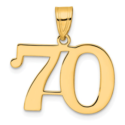 14k Yellow Gold Polished Number 70 Pendant